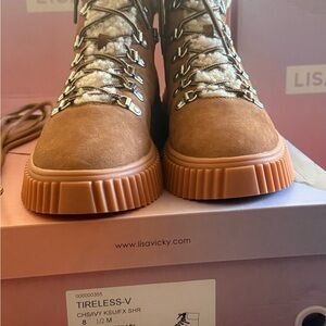 Lisa Vicky Tireless Brown Combat Boots